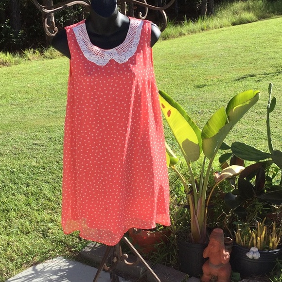 XXI Dresses & Skirts - 🌴Awesome NWOT XXI Size Med Coral Polka Dot Dress